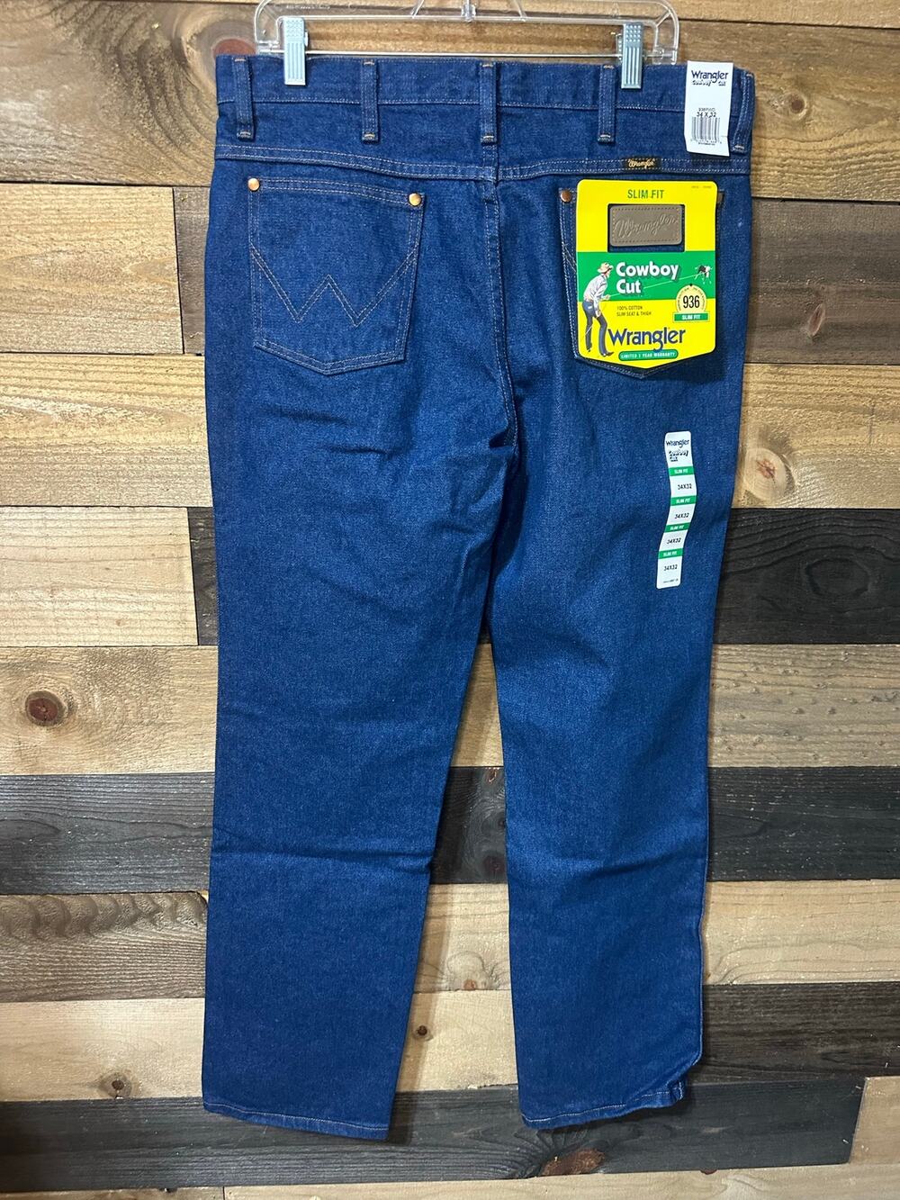WRANGLER 2 pairs Men’s Cowboy Cut Slim Fit Western Denim Jeans NWT NWOT 34x32